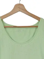 Vorschaubild 3 von Damen Top Shirt Gr. 42 XL Grün Casual mit Strass