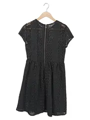 Vorschaubild 2 von Damen Spitzenkleid Schwarz Gr. 38/M Elegant Vintage Party Minikleid