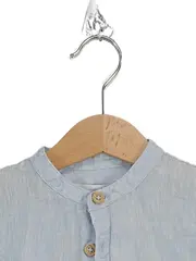 Vorschaubild 5 von Kinder Freizeithemd Leinen Blau Gr. 110 Casual Langarm