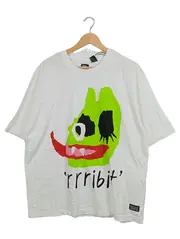 Vorschaubild 1 von Herren T-Shirt Grafik Frosch Motiv Kurzarm Weiß Gr. 44/XS
