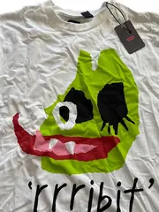 Vorschaubild 2 von Herren T-Shirt Grafik Frosch Motiv Kurzarm Weiß Gr. 44/XS