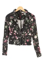 Vorschaubild 1 von Damen Blazer Schwarz Florales Muster Gr. 36/S Elegant Modisch