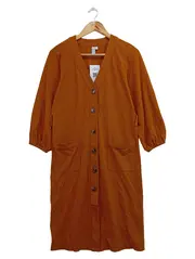 Vorschaubild 1 von & OTHER STORIES Damen Blusenkleid Gr. 34/XS Orange Casual Vintage
