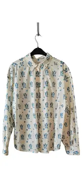 Vorschaubild 1 von Damen Bluse Gr. 44 XXL Beige Blumenmuster Casual Langarm