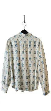 Vorschaubild 2 von Damen Bluse Gr. 44 XXL Beige Blumenmuster Casual Langarm