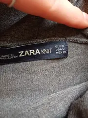 Vorschaubild 4 von Knit Damen Strickjacke Cardigan Grau Gr. M mit Gürtel