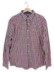 Vorschaubild 1 von Herren Freizeithemd Kariert Langarm Rot Blau Weiß Gr. XL