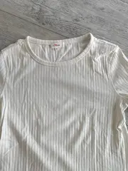 Vorschaubild 4 von Damen Langarmshirt Gr. 36/S Weiß Casual Rippstrick