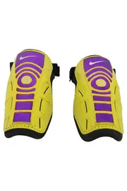 Vorschaubild 1 von Fussball Schienbeinschoner Gr. L Mehrfarbig Gelb Lila Herren Unisex