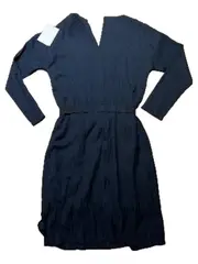 Vorschaubild 2 von Damen Freizeitkleid Gr. S Blau Langarm Strukturmuster Casual