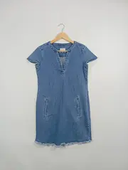 Vorschaubild 2 von Damen Jeanskleid Freizeitkleid Blau Gr. 34;XS Baumwolle Casual