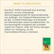 Vorschaubild 3 von PONS Grammatik Spanisch kurz & bündig A1-B2 Nachschlagegrammatik Unterricht Buch