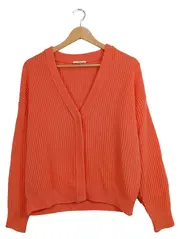 Vorschaubild 1 von Jake's Damen Strickjacke Orange Gr. 36/S Casual Rippstrick