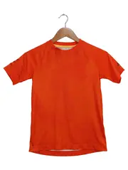 Vorschaubild 1 von Sport Shirt Kinder Gr. 140 Orange Streifen Logo-Print