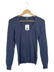 Vorschaubild 1 von Damen Sweatshirt Gr. 32/S Blau Casual Knopfleiste