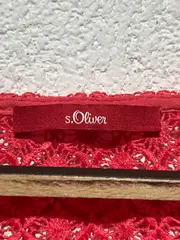 Vorschaubild 5 von Damen Top Gr. 40 L Rot Feminin Viskose Häkelspitze