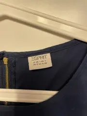 Vorschaubild 4 von Businesskleid Damen Gr. 38 Blau Baumwolle Ärmellos