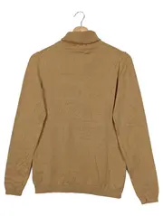 Vorschaubild 2 von Damen Pullover Rollkragen Beige Gr. 36/S Basic Casual Viskose