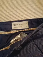 Vorschaubild 2 von Denim Herren Stoffhose Straight Chino kariert Gr. 30/32 Grau