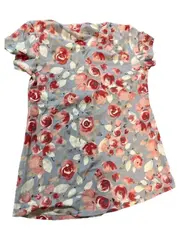 Vorschaubild 3 von Damen Shirt Blumenmuster Rosen Grau Kurzarm Gr. M