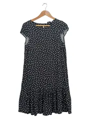 Vorschaubild 1 von Damen Freizeitkleid Gr. 36 Schwarz Casual Grafisches Muster