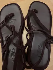 Vorschaubild 2 von Damen Zehentrenner Sandalen Gr. 39 Braun Modern Plateau