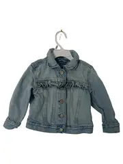 Vorschaubild 1 von Mädchen Jeansjacke Gr. 98 (3T) Blau mit Rüschen Casual