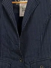 Vorschaubild 7 von Damen Blazer gestreift Blau Gr. 36 Business Sakko