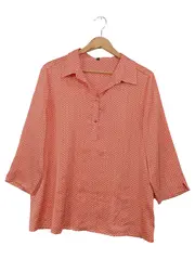 Vorschaubild 1 von BENETTON Damen Bluse Orange Gr. 42 3/4-Arm Casual Grafisch