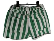 Vorschaubild 2 von Kinder Jeans Shorts gestreift grün weiß Gr. 92 Mädchen Sommer