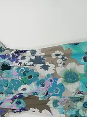 Vorschaubild 3 von Damen Freizeitkleid Gr. 40 Blumen Floral Baumwolle Mehrfarbig