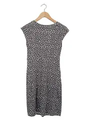 Vorschaubild 2 von Freizeitkleid Damen M 38 Grau Vintage Elegant Baumwolle Modal Raffungen