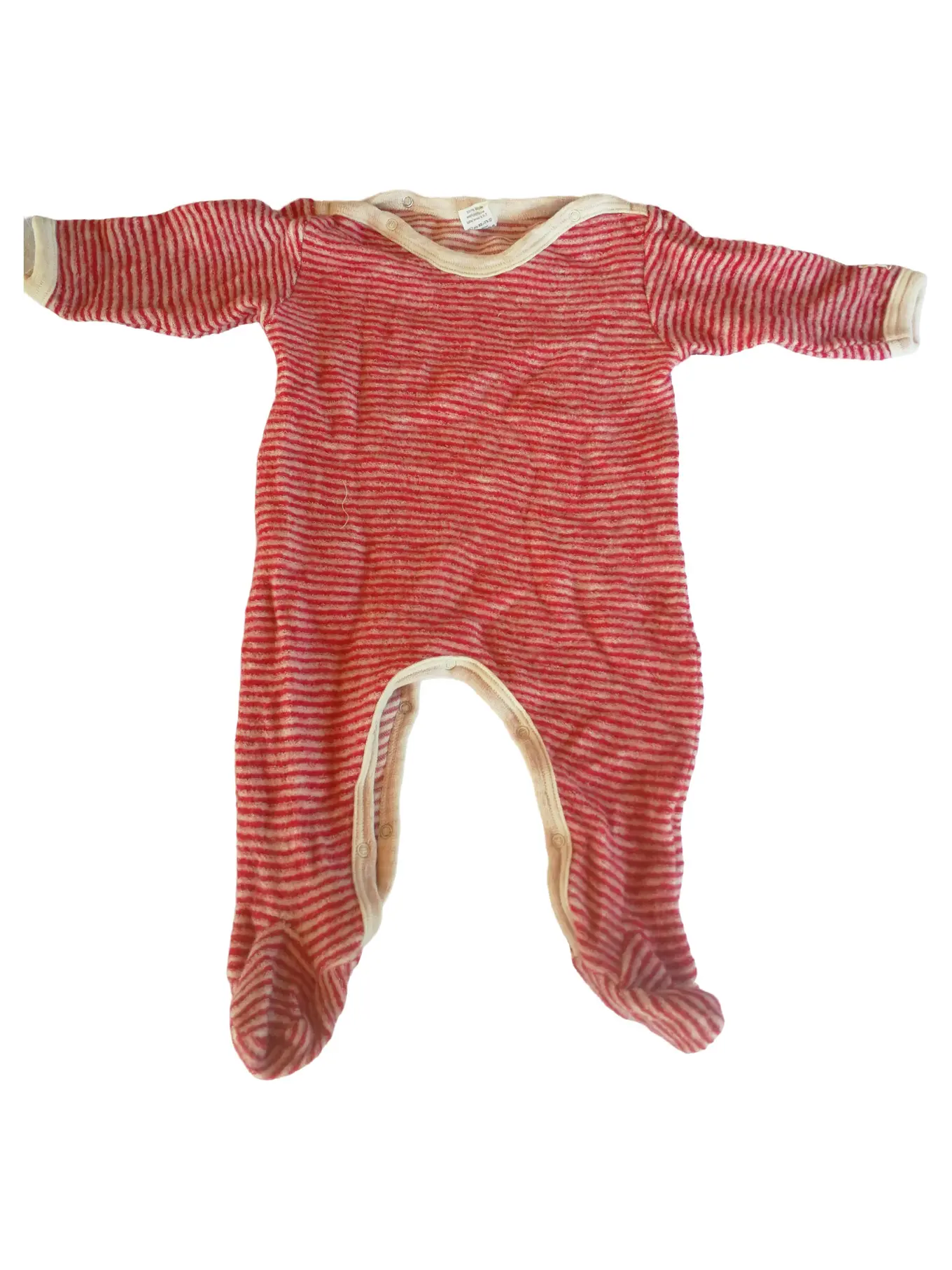 LILANO Baby Schlafanzug Overall Gr. 56 Rot Gestreift Baumwolle