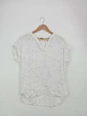 Vorschaubild 2 von Damen Bluse Gr. 60cm Weiß gepunktet Casual Viskose