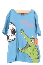 Vorschaubild 1 von Kinder T-Shirt Blau Gr. 128 Krokodil Fußball Casual Sportlich