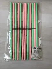 Vorschaubild 2 von Papier Trinkhalme Früchte Party Strohhalme 6 Stück Rosa Grün 20cm