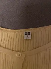 Vorschaubild 6 von Damen Strickjacke Basic Gelb Gr. 36/S Baumwolle Rippstrick