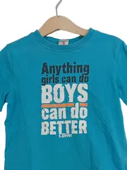 Vorschaubild 3 von Kinder Jungen T-Shirt Blau Gr. 104/110 mit Slogan Kurzarm