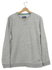 Vorschaubild 1 von Herren Pullover Grau Meliert Gr. 50/L Casual Langarm