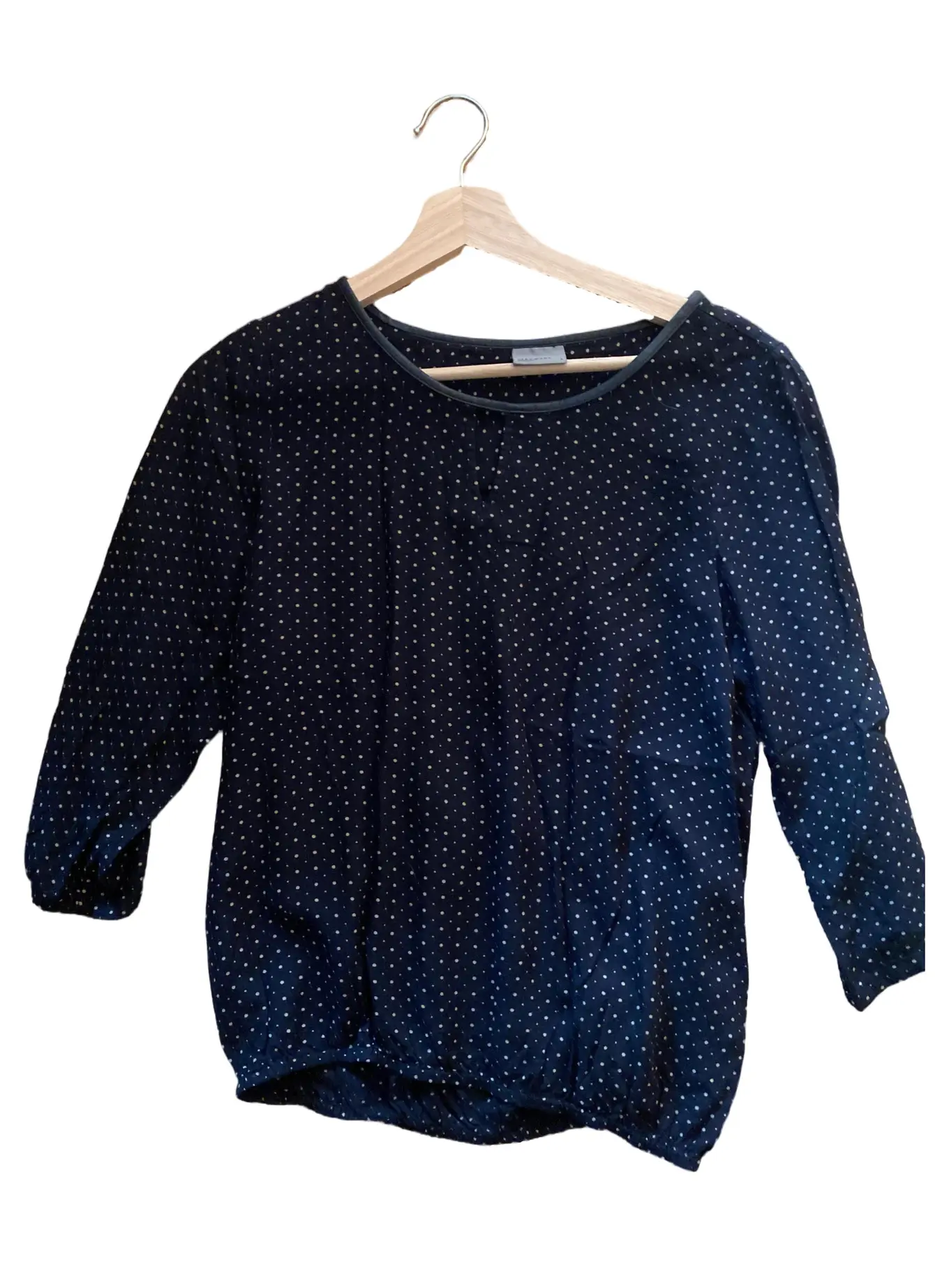 VERO MODA Damen Langarmshirt Gr. 36/S Schwarz Casual Viskose Punkte