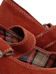 Vorschaubild 4 von Mary Jane Wedges Damen Gr. 38 Rot Wildleder Klettverschluss Keilabsatz