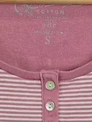 Vorschaubild 3 von EDC Damen Langarmshirt gestreift Gr. 36/S Pink Baumwolle Casual