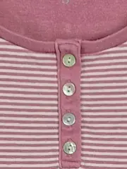 Vorschaubild 4 von EDC Damen Langarmshirt gestreift Gr. 36/S Pink Baumwolle Casual