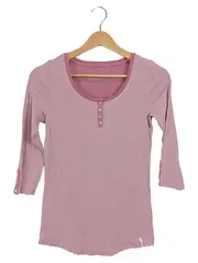 Vorschaubild 1 von EDC Damen Langarmshirt gestreift Gr. 36/S Pink Baumwolle Casual