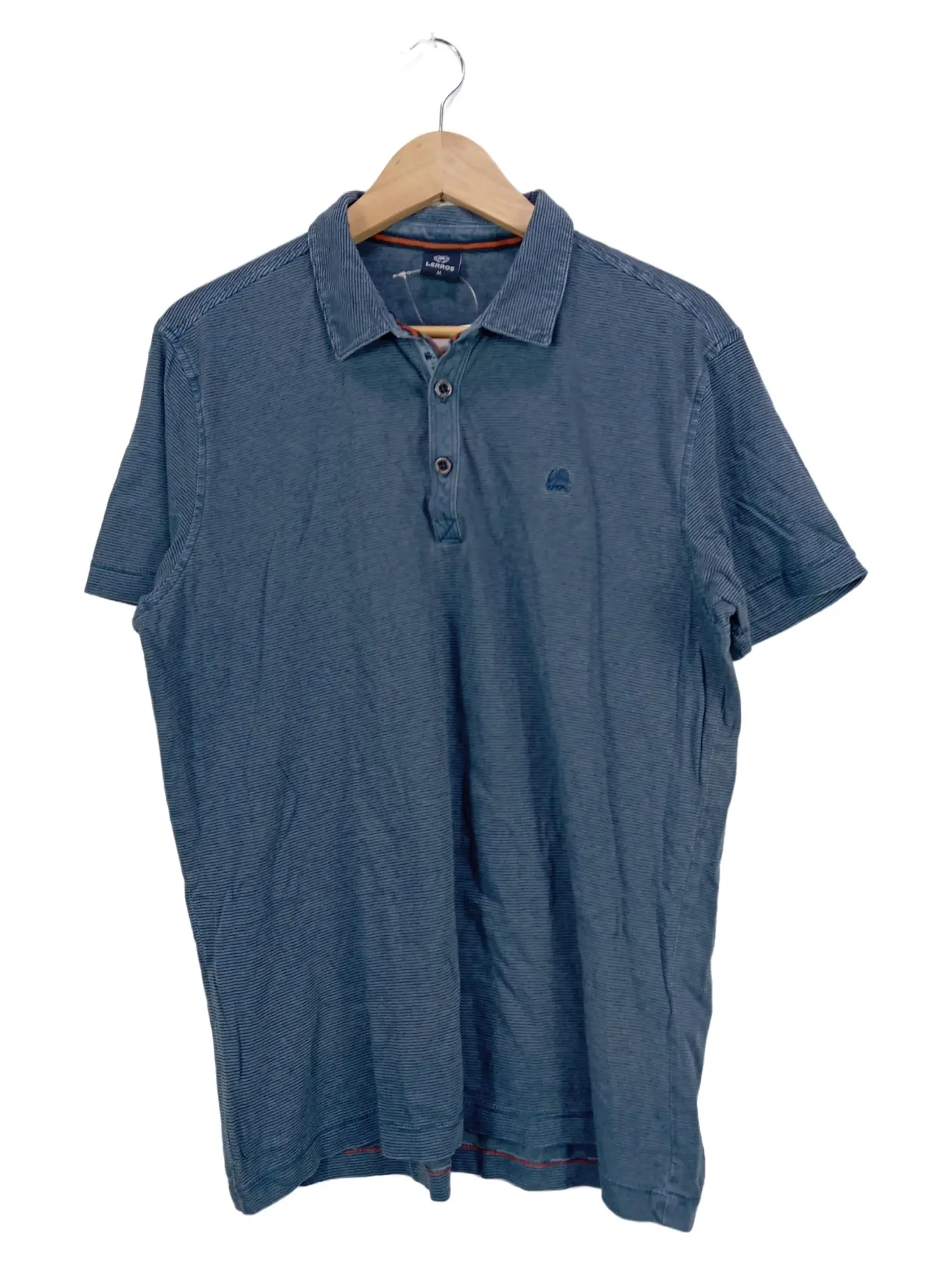 LERROS Herren Poloshirt Blau Gestreift Gr. 48/M Kurzarm Casual