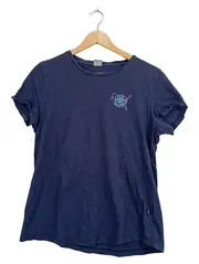 Vorschaubild 1 von Damen T-Shirt Blau Rose Motiv Gr. M Kurzarm Sport