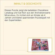 Vorschaubild 4 von Miraculous Puzzle 104 Teile Supercolor Ladybug Cat Noir 62x42cm
