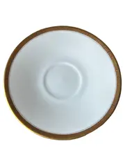 Vorschaubild 1 von Untertasse Porzellan Weiß Goldrand Klassisch