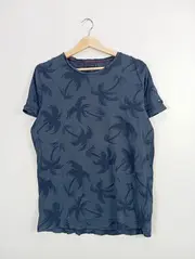 Vorschaubild 2 von Herren T-Shirt Einheitsgröße Blau Palmenmuster Casual