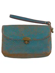 Vorschaubild 1 von Clutch Damen Türkis Schlangenmuster Leder Armband 20x13cm